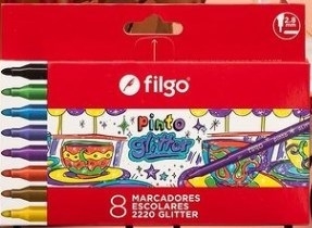 Marcador Filgo pinto escolar glitter clasico x8