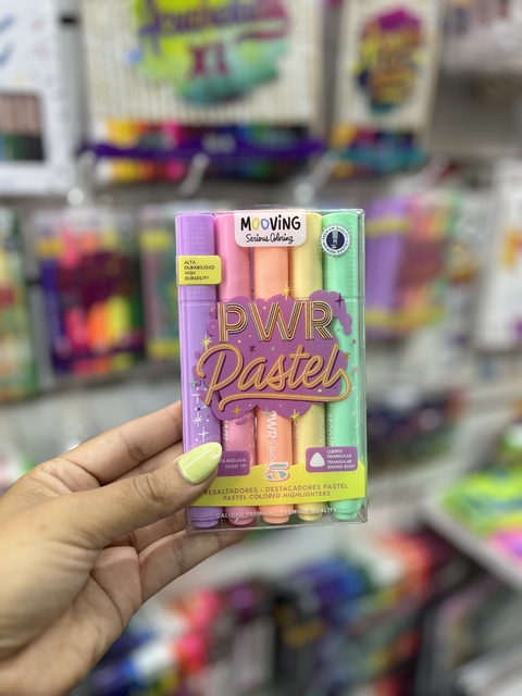 Resaltador Mooving coloring x 5 pastel