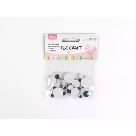OJOS AUTOADHESIVOS TAMAÑO SURTIDO 30pcs IBI CRAFT