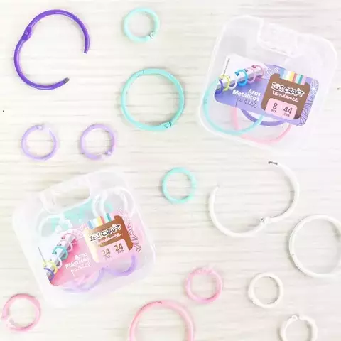 AROS METALICOS 4 COLORES PASTELES 44mm x 8pcs. IBI CRAFT