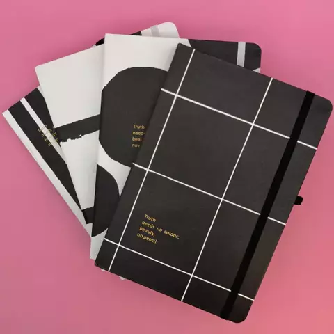 Cuaderno Libreta A6 Blanco y Negro - 80 hojas lisas