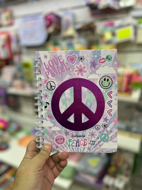 Cuaderno Mooving C/espiral A5 80 Hojas Rayado Love Peace