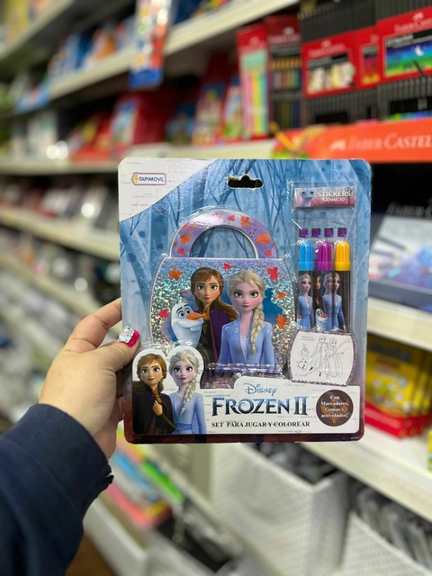 Set Para Jugar Y Colorear Frozen Con Block Y Marcadores