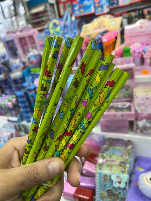 Lapiz fantasia con dibujos sin goma - Auto, unicornio y dinosaurio - comprar online