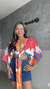 Cropped lenço - Estampa Vermelha - comprar online