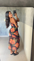 Vestido Áurea - Estampa laranja - comprar online