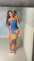 Vestido Ianca - Estampa Azul marinho - comprar online
