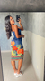 Vestido Ianca - Estampa Azul marinho na internet