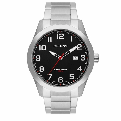 Relógio Orient Prateado Masculino Fundo Preto MBSS1360 P2SX - comprar online