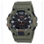 Relógio Casio Illuminator verde militar HDC-700-3A2VDF com mostrador digital e analógico.