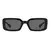 oculos retangular moda blogueira, oculos de sol estreito na cor preto brilho