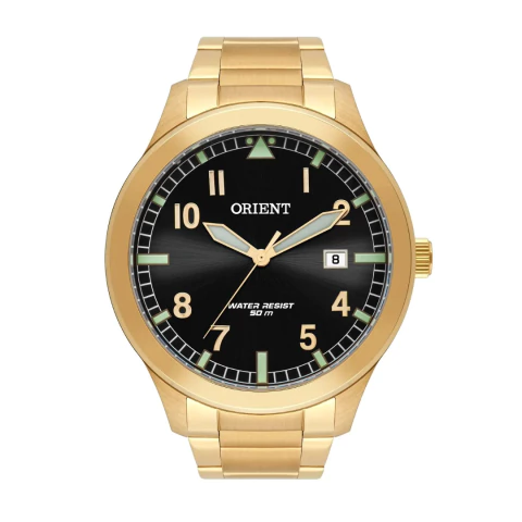 Relógio Orient Dourado Aço Tamanho Grande MGSS1181 P2KX - comprar online