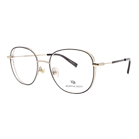 Armação de metal feminina para óculos de grau da marca Morena Rosa Eyewear modelo 198/RX no formato redondo e no estilo moderno