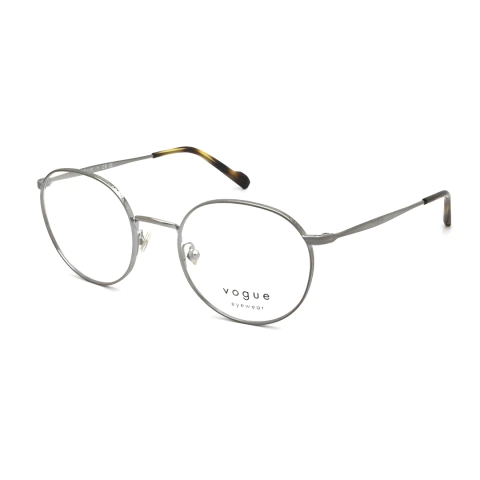 óculos de grau vogue prateado foto com fundo branco mostrando a armação de frontal