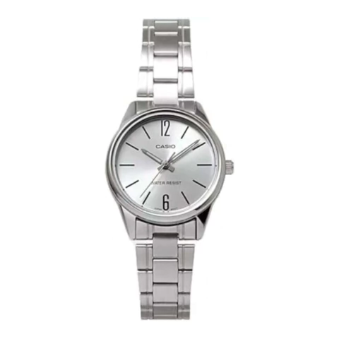 Relógio prateado clássico feminino de pulso com estilo minimalista