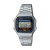 Relógio Casio Retro prateado modelo A168WA-1WDF com display digital e pulseira metálica