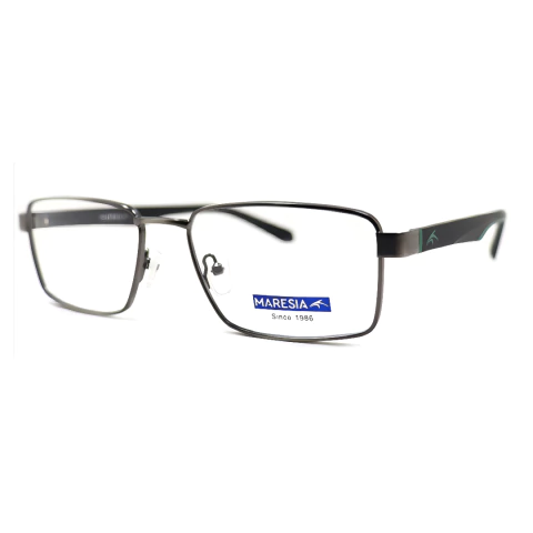 óculos masculino de grau retangular original na cor cinza metálico