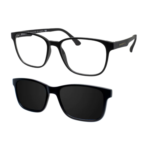 Armação de Grau Masculina Xtreme Guard Clipon Acetato Preto 52 17 142 C2 - comprar online