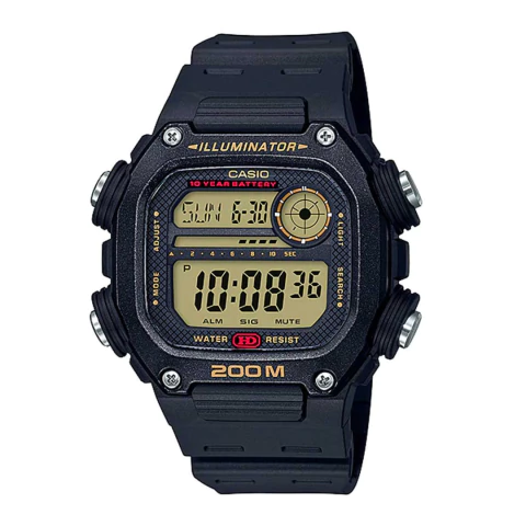 Relógio illuminator dw291h cor 9avdf, relógio de pulso masculino digital da Casio original em relojoaria em Blumenau, relógio preto fosco