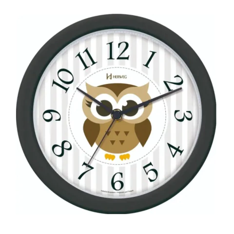 Relógio de Parede Herweg 660109 034 Coruja Preto - comprar online