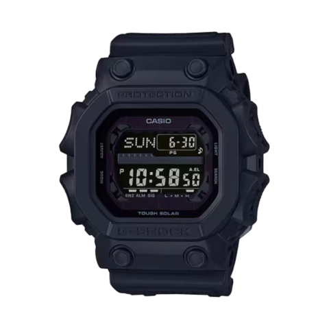 relógio casio robusto da marca G-Shock, relógio digital de resina preto fosco e mostrador negativo (mostrador digital de cor preta)