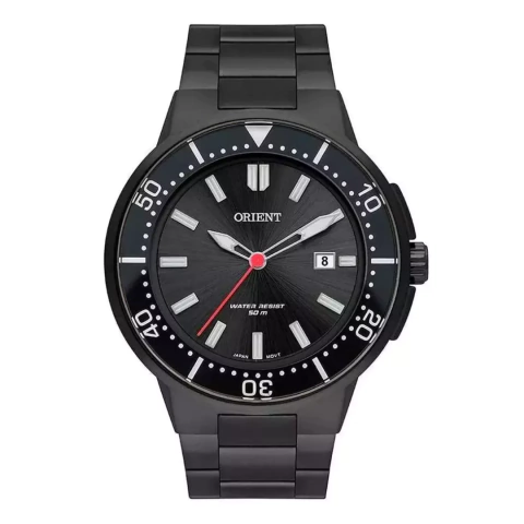 Orient relógio masculino todo preto de aço