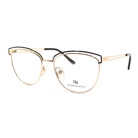 Armação Morena Rosa Eyewear Feminina Oval Aro Duplo Dourado Preto MR130/RX AV345 53 17 140 - comprar online