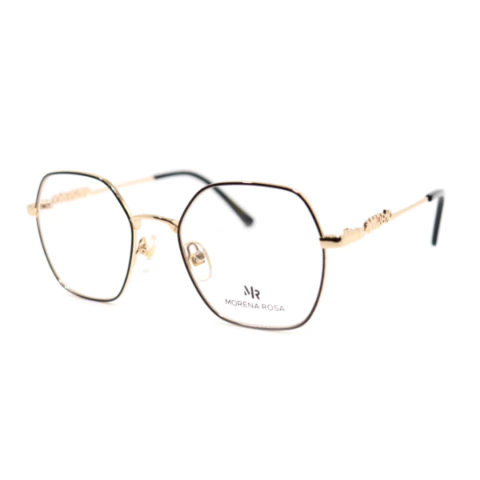 Óculos de grau feminino de metal formato hexagonal da marca Morena Rosa