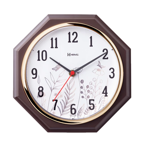 Relógio de Parede Herweg 660029 Marrom Escuro Octagonal - comprar online