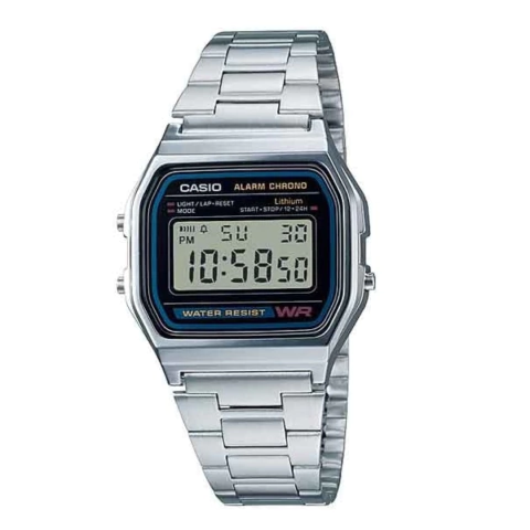 Casio original prateado estilo vintage foto com mostrador digital