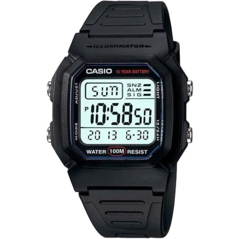Relógio Digital Casio Illuminator Clássico W-800H-1AVDF - comprar online