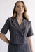 Blazer Risca de Giz Cinza - Shop Emme: Alfaiataria Feminina e Workwear Elegante