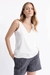 Regata Decote V Viscose Off White - comprar online