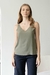 Regata Decote V Viscose Verde Militar - comprar online