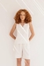 Regata Decote V Linho Off White