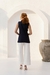 Colete de Linho com Faixa Azul Marinho - Shop Emme: Alfaiataria Feminina e Workwear Elegante