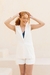 Colete de Linho com Faixa Off White - comprar online