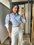 Camisa Listrada Azul Claro