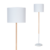 Lampara pie de madera con pantalla; H137cm; para E27