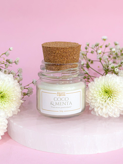 Vela Aromática Coco e Menta ''positividade'' 30g