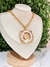 Colar Medalha Fé Ouro com Strass