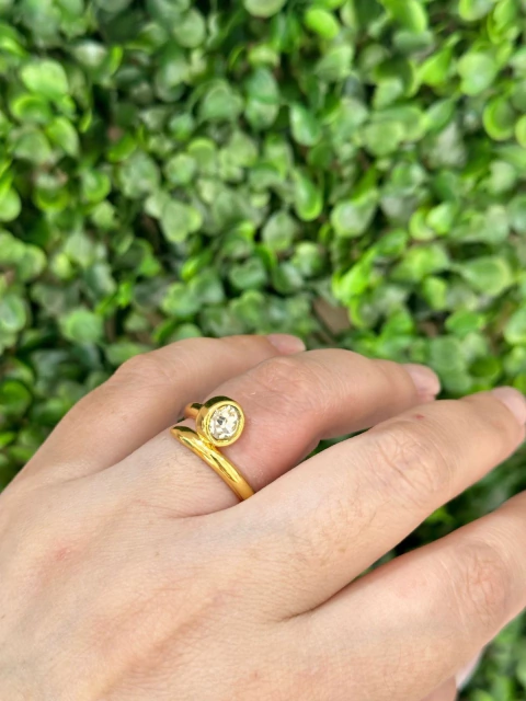 Anel Prego Com Strass