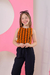 Conjunto calça Babi listras laranja - Belinha Kidss | Moda Infantil