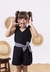Macaquinho Marilia Faixa Preto - Belinha Kidss | Moda Infantil