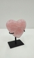 Coração Quartzo Rosa na base - comprar online