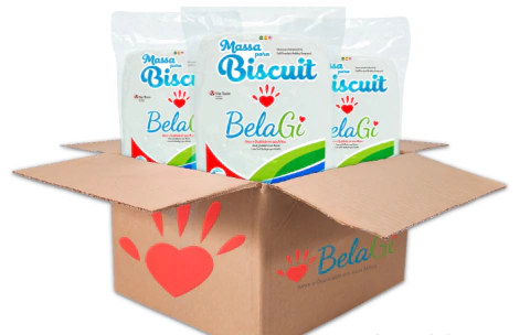 Caixa c/20 Massas para Biscuit 700g NATURAL BelaGi