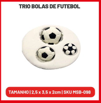 Molde de Silicone BelaGi - Trio Bolas de Futebol