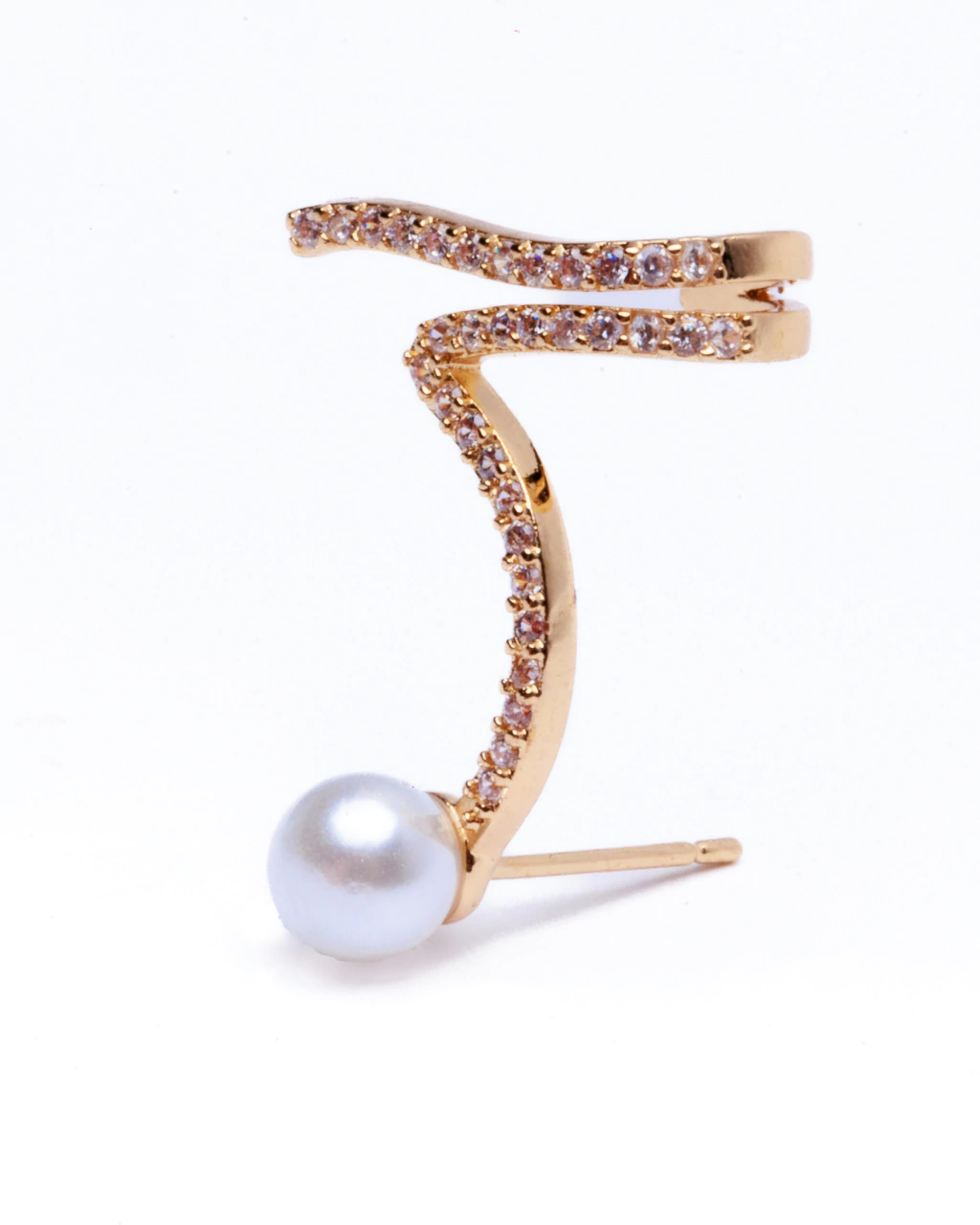 Brinco Fake Piercing Lua Dourado