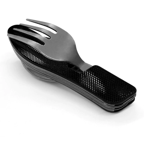 Set Cubiertos Plegable Camping Oficina 4 Piezas