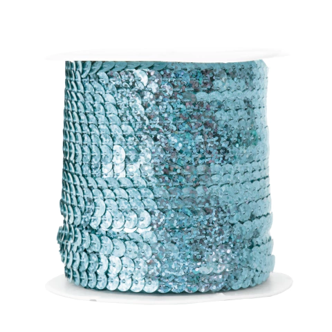 Lentejuelas Metalizadas 6Mm Azul Rollo X 100 Yds